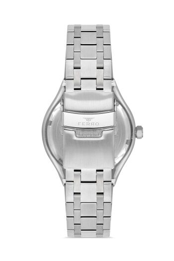 Ferro Gümüş Çelik Kordon Erkek Kol Saati FM40122A-A4 Tüm Fonksiyonlar Aktif 3 ATM Su Geçirmez