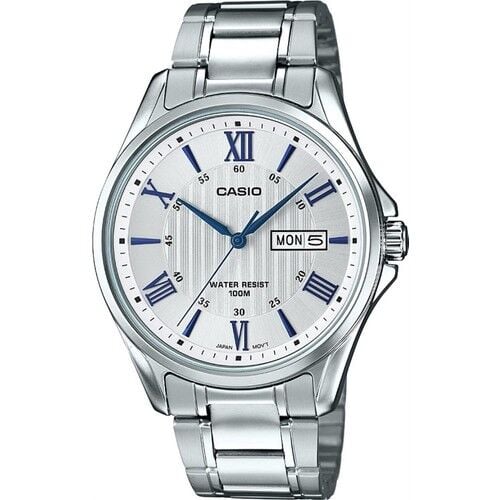 Casio MTP-1384D-7A2VDF Quartz Çelik Gri Beyaz Kadran 10 ATM 41 mm Erkek Kol Saati