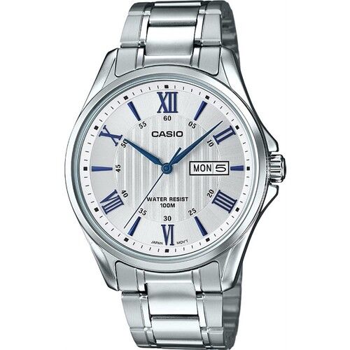 Casio MTP-1384D-7A2VDF Quartz Çelik Gri Beyaz Kadran 10 ATM 41 mm Erkek Kol Saati
