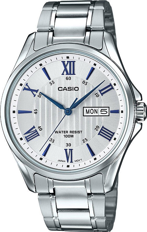 Casio MTP-1384D-7A2VDF Quartz Çelik Gri Beyaz Kadran 10 ATM 41 mm Erkek Kol Saati