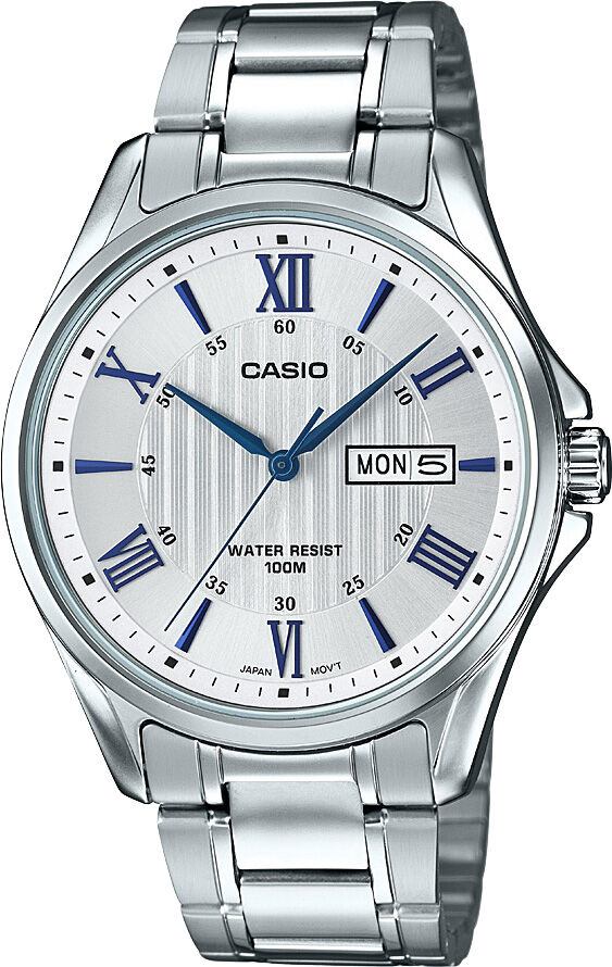 Casio MTP-1384D-7A2VDF Quartz Çelik Gri Beyaz Kadran 10 ATM 41 mm Erkek Kol Saati