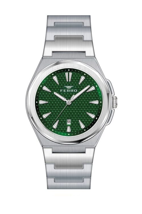 Ferro Gümüş Çelik Kordon Erkek Kol Saati F11498A-A6 3 ATM Su Geçirmez 2 Yıl Garantili Hediye Paketli