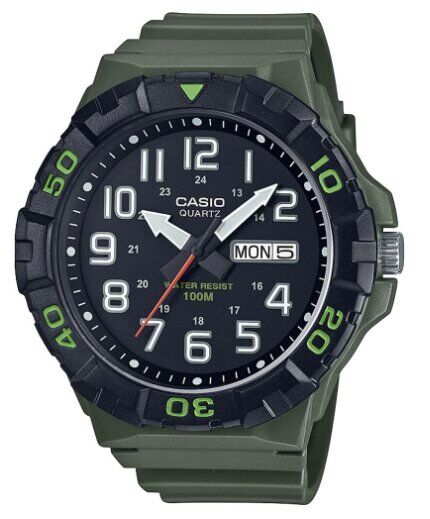 Casio MRW-210H-3AVDF Quartz Silikon Yeşil Siyah Kadran 10 ATM 53 mm Erkek Kol Saati