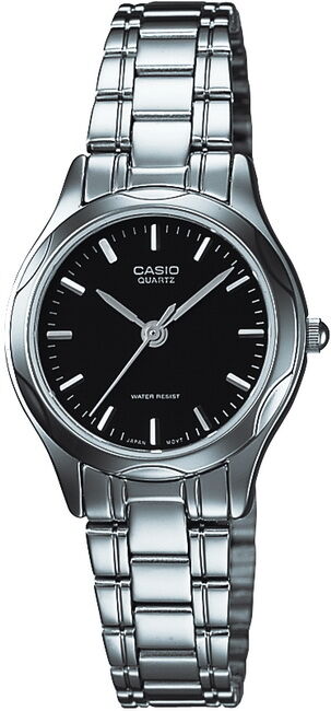 Casio LTP-1275D-1ADF Quartz Çelik Gri Siyah Kadran 25 mm Kadın Kol Saati