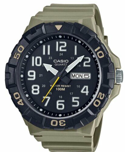 Casio MRW-210H-5AVDF Quartz Silikon Kahve Siyah Kadran Organik Cam 53 mm Erkek Kol Saati