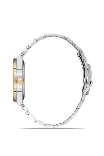 Ferro Sarı ve Gümüş Çelik Kordon Erkek Kol Saati FM40122A-D6 Tüm Fonksiyonlar Aktif 3ATM Su Geçirmez