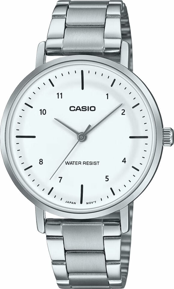 Casio LTP-VT03D-7BDF Quartz Çelik Gri Beyaz Kadran 34 mm Kadın Kol Saati