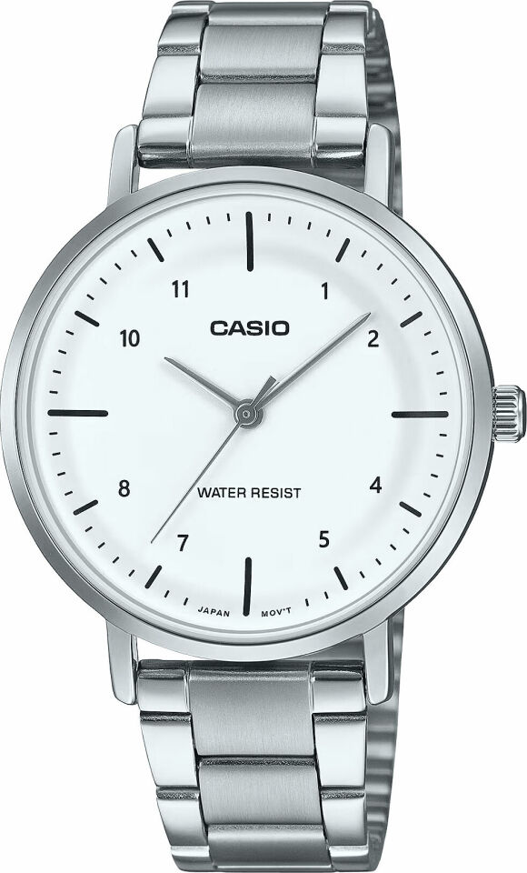 Casio LTP-VT03D-7BDF Quartz Çelik Gri Beyaz Kadran 34 mm Kadın Kol Saati