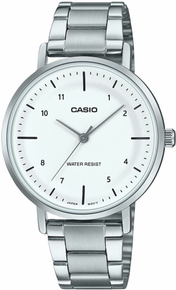 Casio LTP-VT03D-7BDF Quartz Çelik Gri Beyaz Kadran 34 mm Kadın Kol Saati