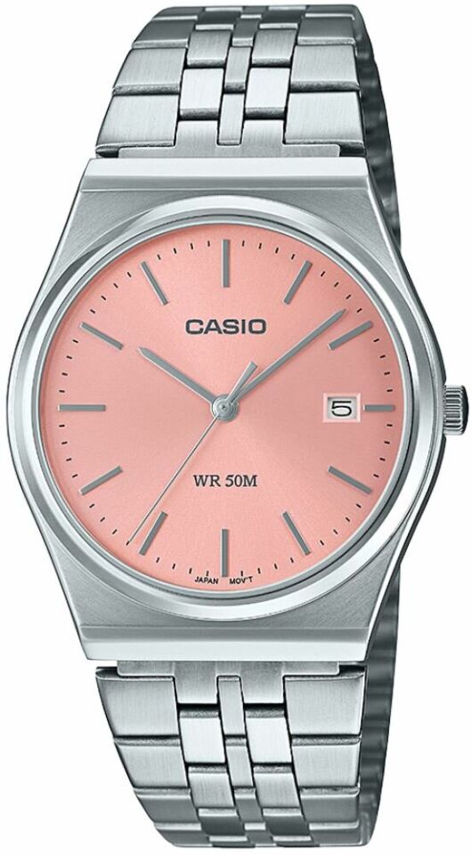 Casio MTP-B145D-4AVDF Quartz Çelik Gri Pembe Kadran 35 mm Erkek Kol Saati