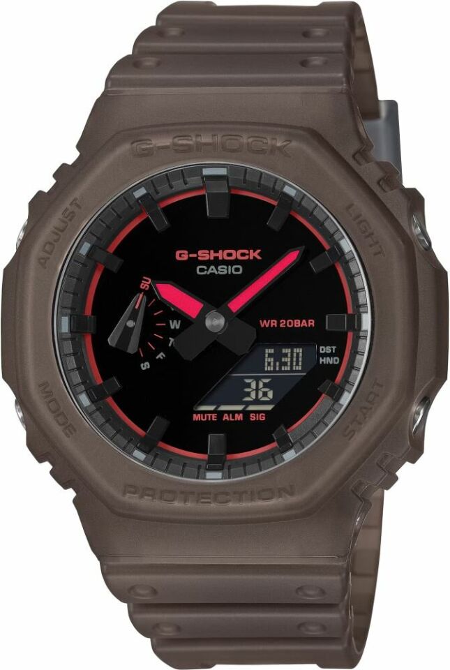 Casio GA-2100K-5ADR Quartz Silikon Kahve 20 ATM 45 mm Erkek Kol Saati