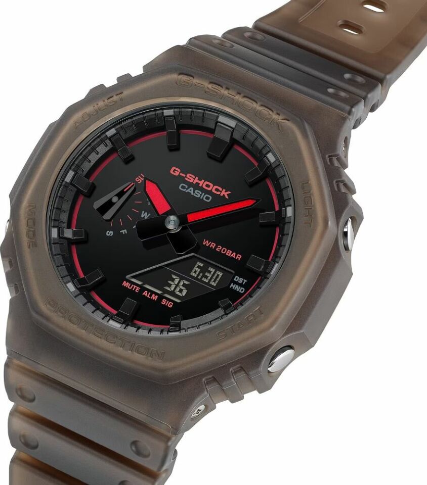Casio GA-2100K-5ADR Quartz Silikon Kahve 20 ATM 45 mm Erkek Kol Saati