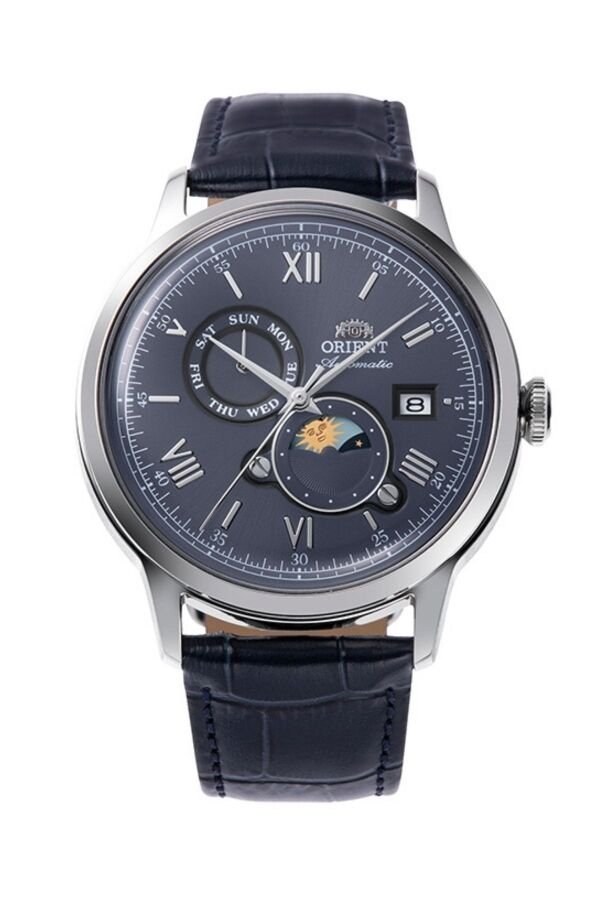Orient RA-AK0806L30B Kurmalı Otomatik Sun&Moon Deri Lacivert 42 mm Erkek Kol Saati