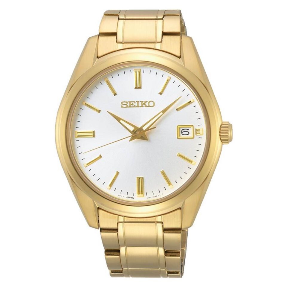 Seiko SUR314P1 Quartz Çelik Altın Rengi Beyaz Kadran Safir Cam 40 mm Erkek Kol Saati