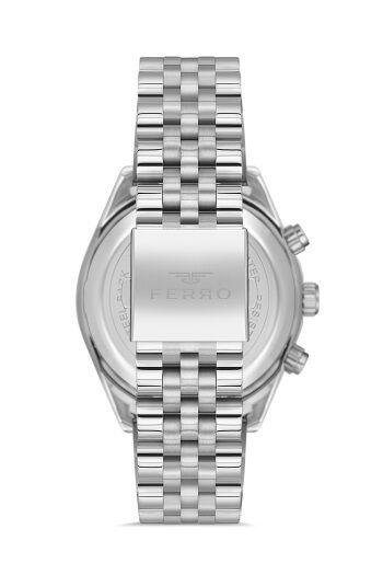 Ferro Quartz Çelik Gri Yeşil Kadran 41 mm Erkek Kol Saati