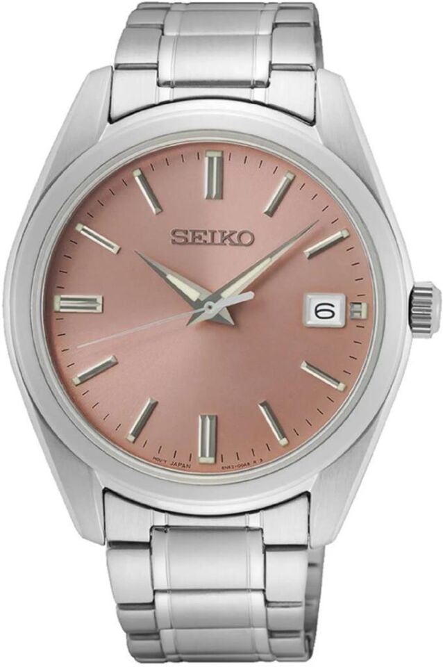 Seiko SUR523P1 Quartz Çelik Gri Pembe Kadran Safir Cam10 ATM 40 mm Erkek Kol Saati