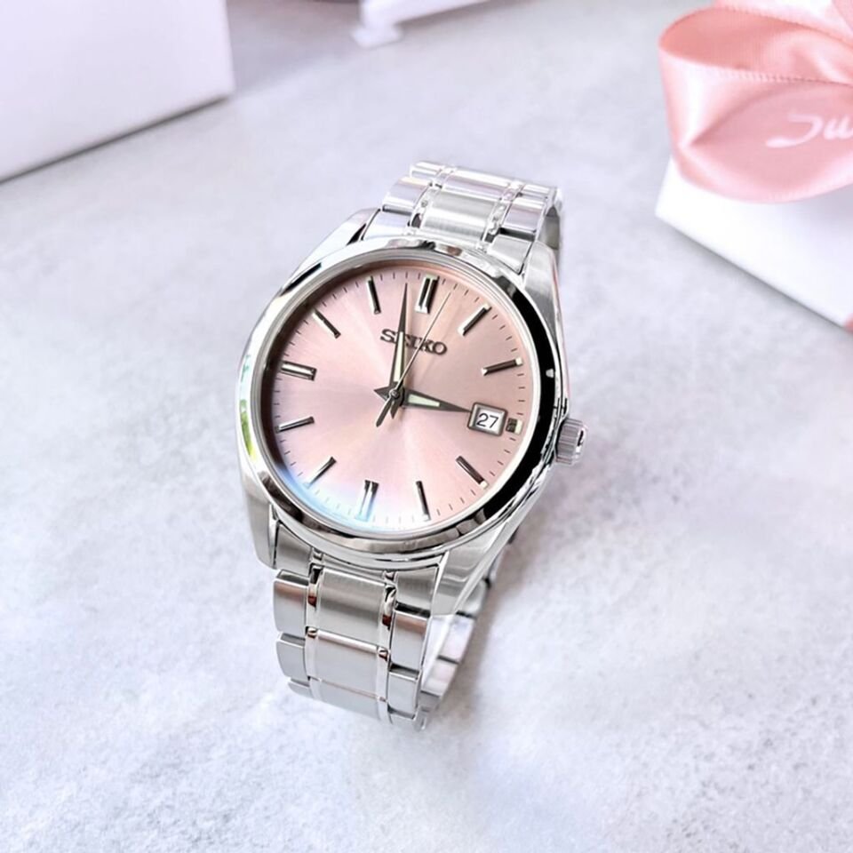 Seiko SUR523P1 Quartz Çelik Gri Pembe Kadran Safir Cam10 ATM 40 mm Erkek Kol Saati