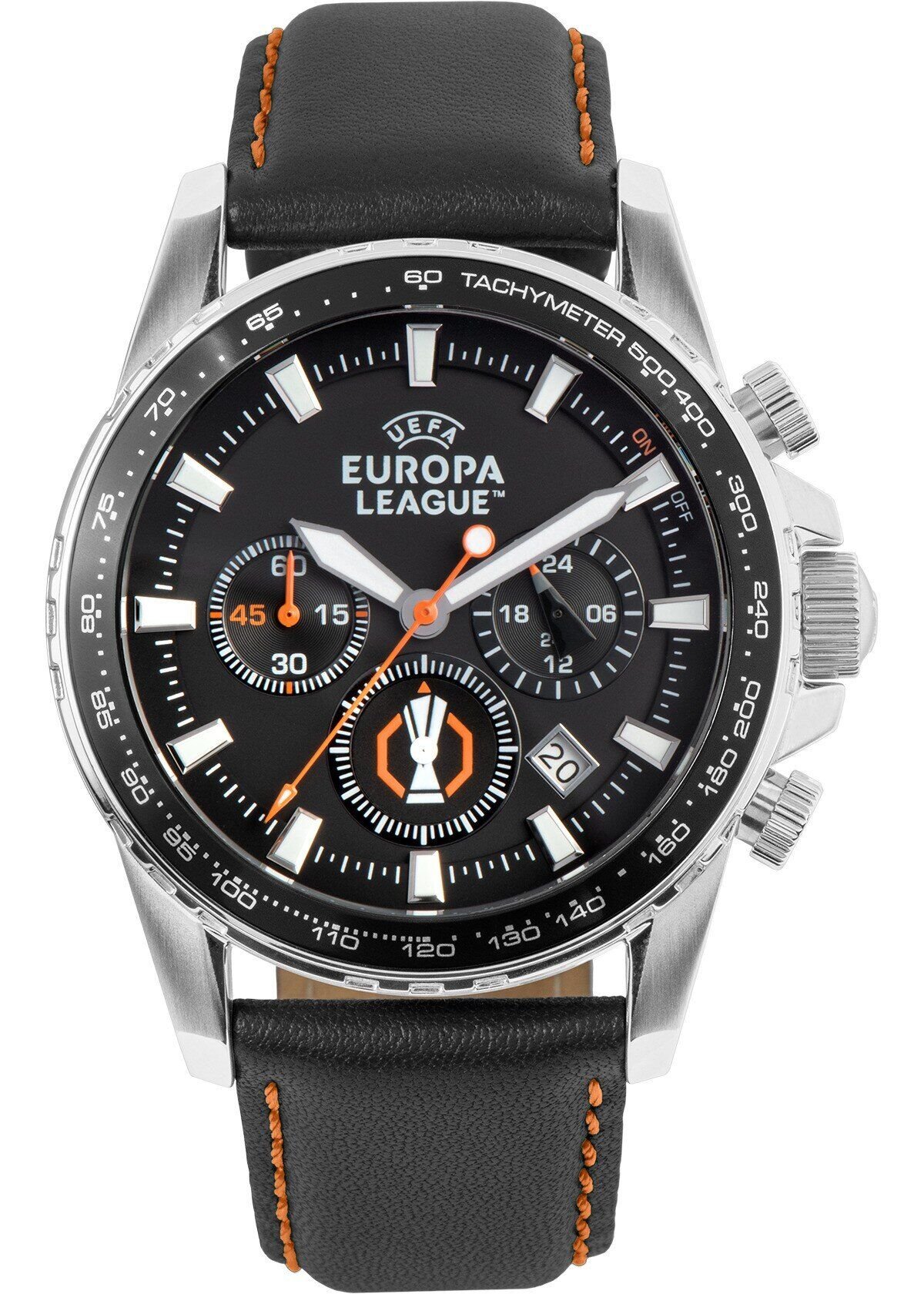 Jacques Lemans JL.EL-102A Uefa Europa League Quartz Deri Siyah 44 mm Erkek Kol Saati