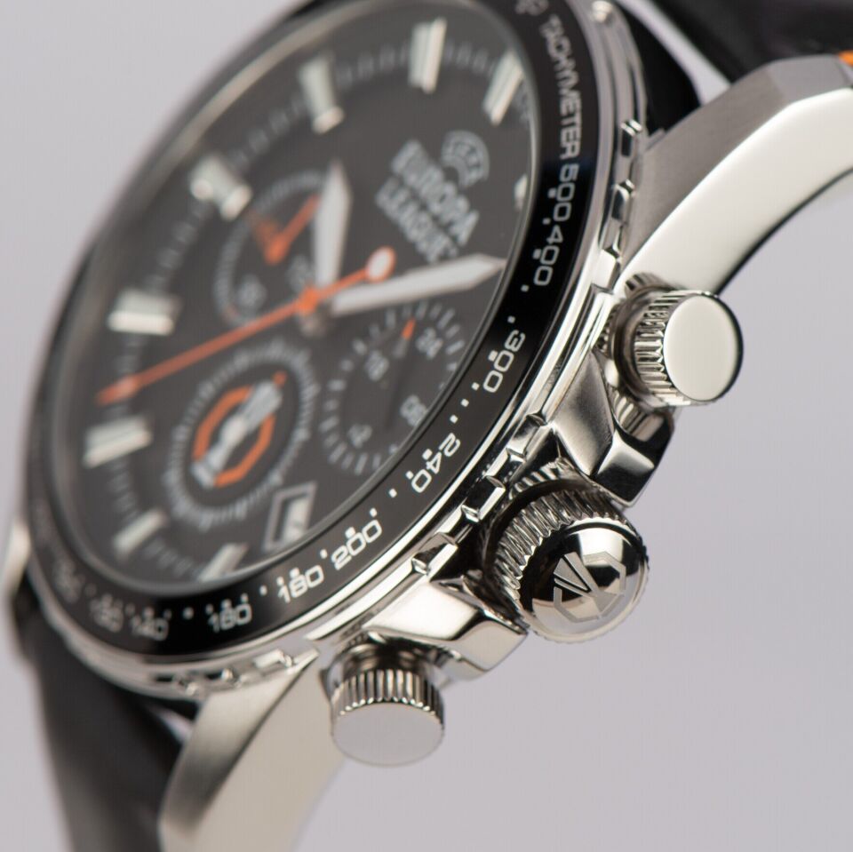 Jacques Lemans JL.EL-102A Uefa Europa League Quartz Deri Siyah 44 mm Erkek Kol Saati