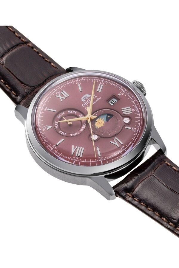 Orient RA-AK0807R30B Kurmalı Otomatik Deri Kahverengi Bordo Kadran 42 mm Erkek Kol Saati