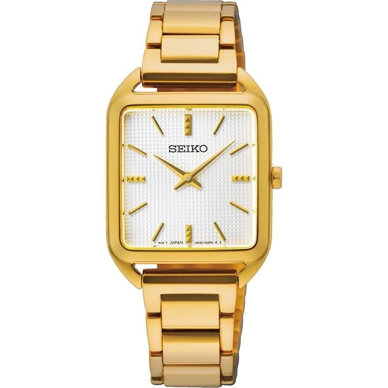 Seiko SWR078P1 Quartz Çelik Altın Rengi Beyaz Kadran 26 mm Kadın Kol Saati