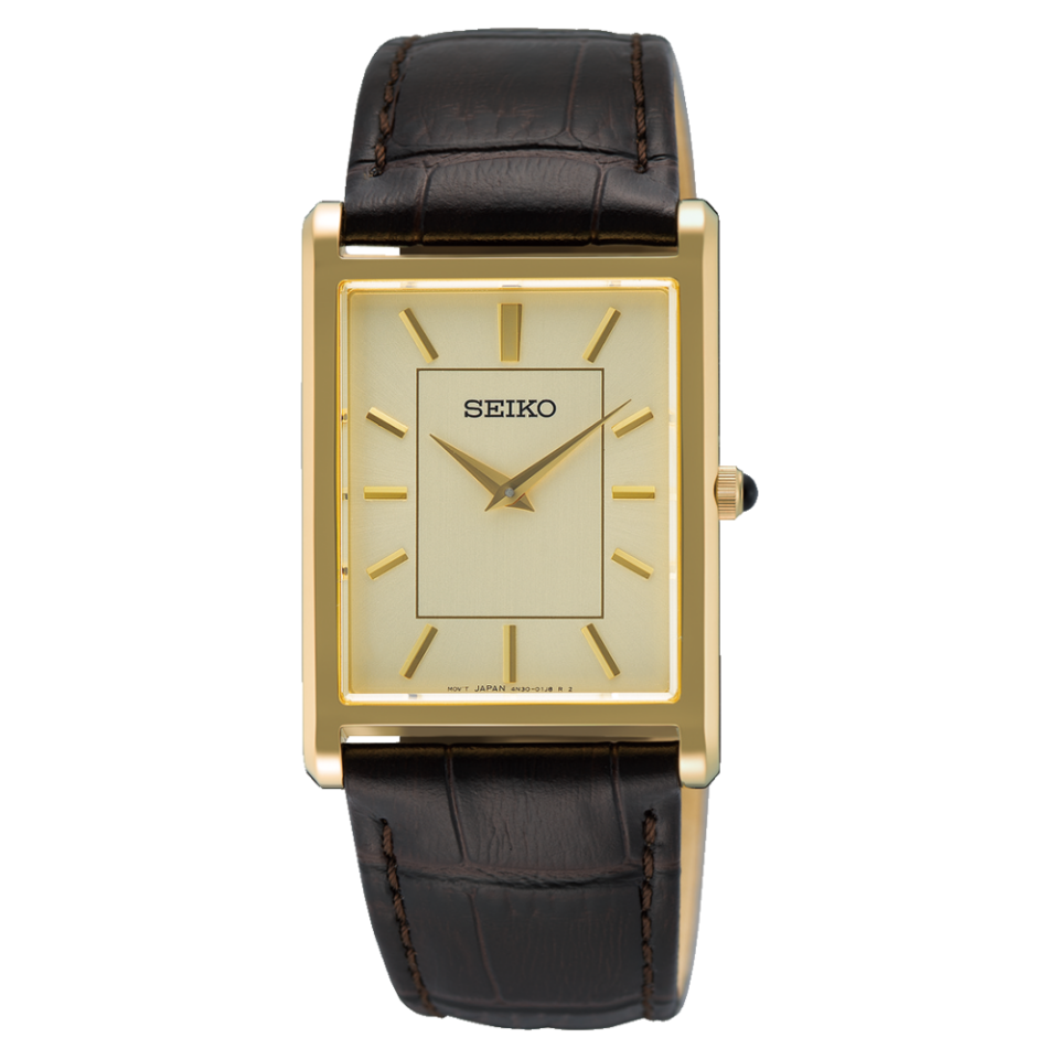 Seiko SWR106P1 Quartz Deri Kahverengi Safir Cam 27 mm Erkek Kol Saati