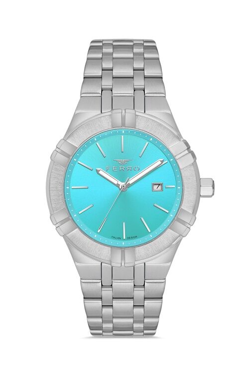 Ferro Gümüş Çelik Kordon Erkek Kol Saati F11484A-A15 3ATM Su Geçirmez 2 Yıl Garantili Hediye Paketli