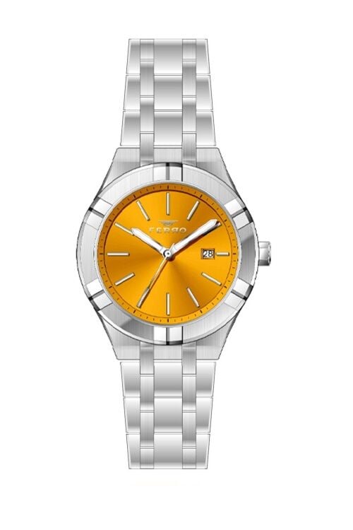 Ferro Gümüş Çelik Kordon Erkek Kol Saati F11484A-A12 3ATM Su Geçirmez 2 Yıl Garantili HediyePaketli