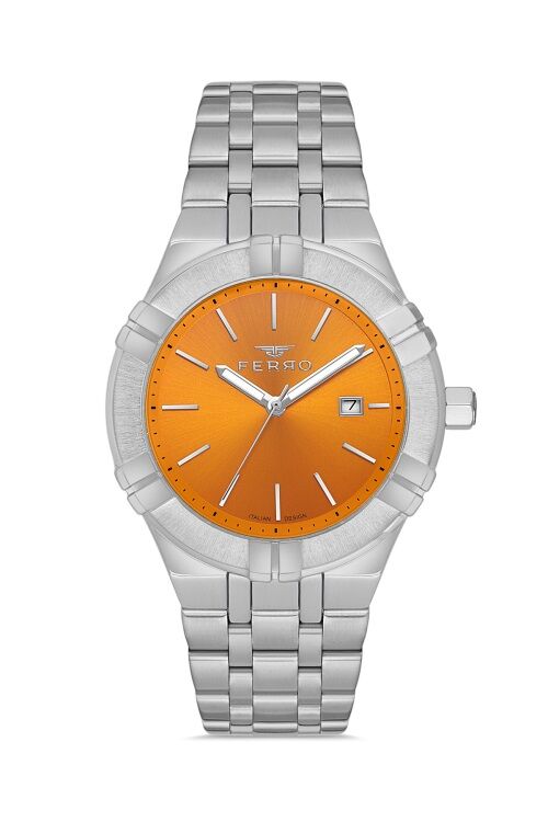 Ferro Gümüş Çelik Kordon Erkek Kol Saati F11484A-A12 3ATM Su Geçirmez 2 Yıl Garantili HediyePaketli