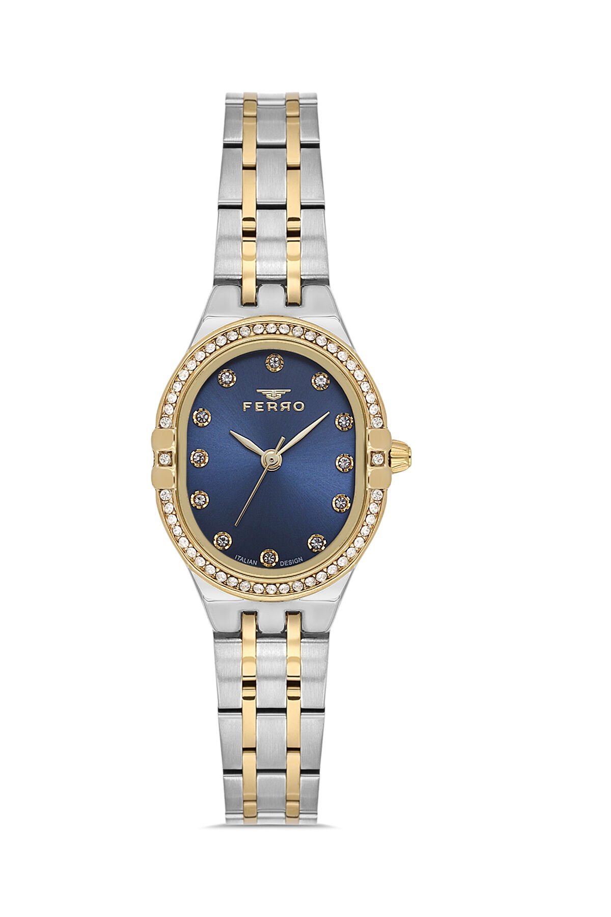 Ferro Sarı ve Gümüş Çelik Kordon Kadın Kol Saati FL21645A-D3 3ATM Su Geçirmez 2 Yıl Garantili