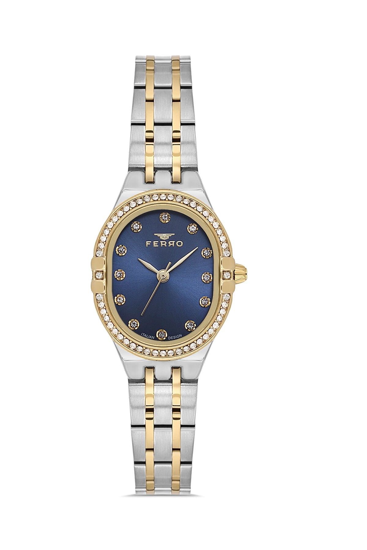 Ferro Sarı ve Gümüş Çelik Kordon Kadın Kol Saati FL21645A-D3 3ATM Su Geçirmez 2 Yıl Garantili