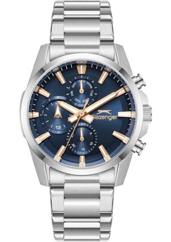 Slazenger SL.09.2522.2.05 Quartz Çelik Gri Lacivert Kadran 42 mm Erkek Kol Saati