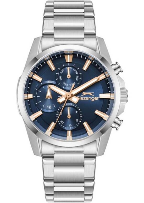 Slazenger SL.09.2522.2.05 Quartz Çelik Gri Lacivert Kadran 42 mm Erkek Kol Saati