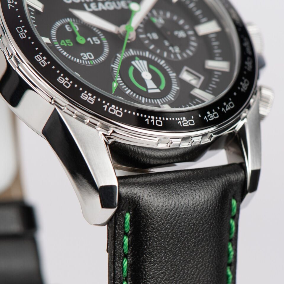 Jacques Lemans JL.ECL-102A Uefa Conference Quartz Deri Siyah 42 mm Erkek Kol Saati