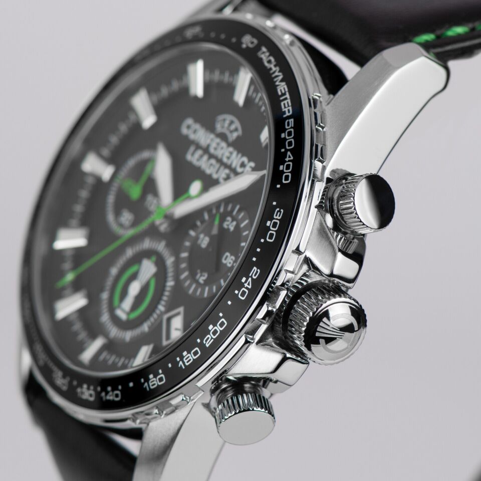 Jacques Lemans JL.ECL-102A Uefa Conference Quartz Deri Siyah 42 mm Erkek Kol Saati