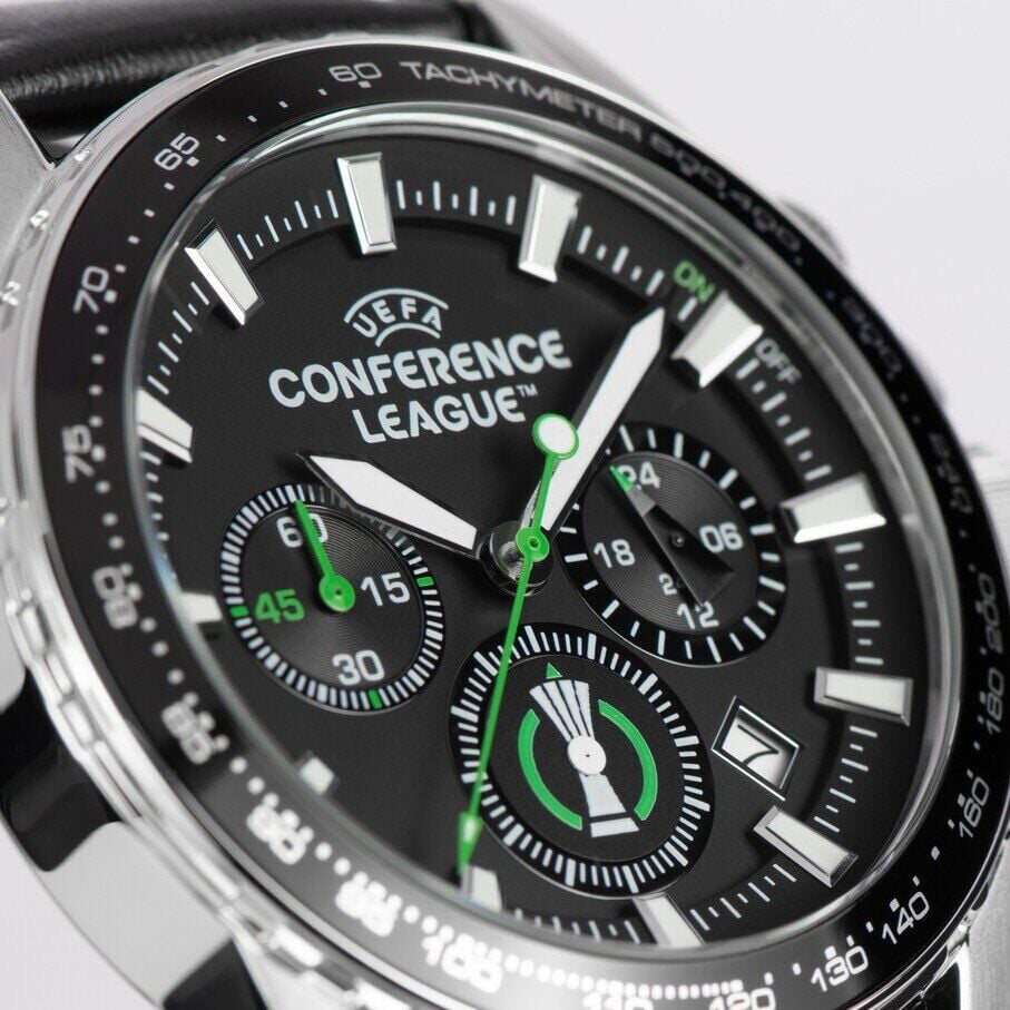 Jacques Lemans JL.ECL-102A Uefa Conference Quartz Deri Siyah 42 mm Erkek Kol Saati