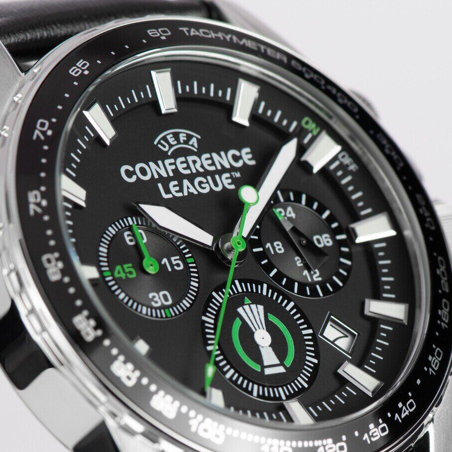 Jacques Lemans JL.ECL-102A Uefa Conference Quartz Deri Siyah 42 mm Erkek Kol Saati