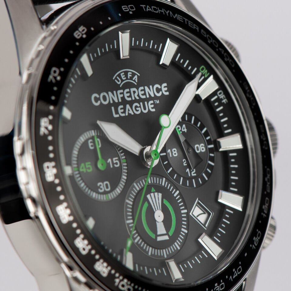 Jacques Lemans JL.ECL-102A Uefa Conference Quartz Deri Siyah 42 mm Erkek Kol Saati