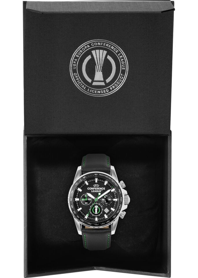 Jacques Lemans JL.ECL-102A Uefa Conference Quartz Deri Siyah 42 mm Erkek Kol Saati