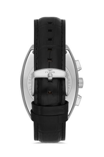 Ferro Siyah Deri Kordon Erkek Kol Saati FM11447B-J10 Fonksiyonları Aktif 3ATM Su Geçirmez