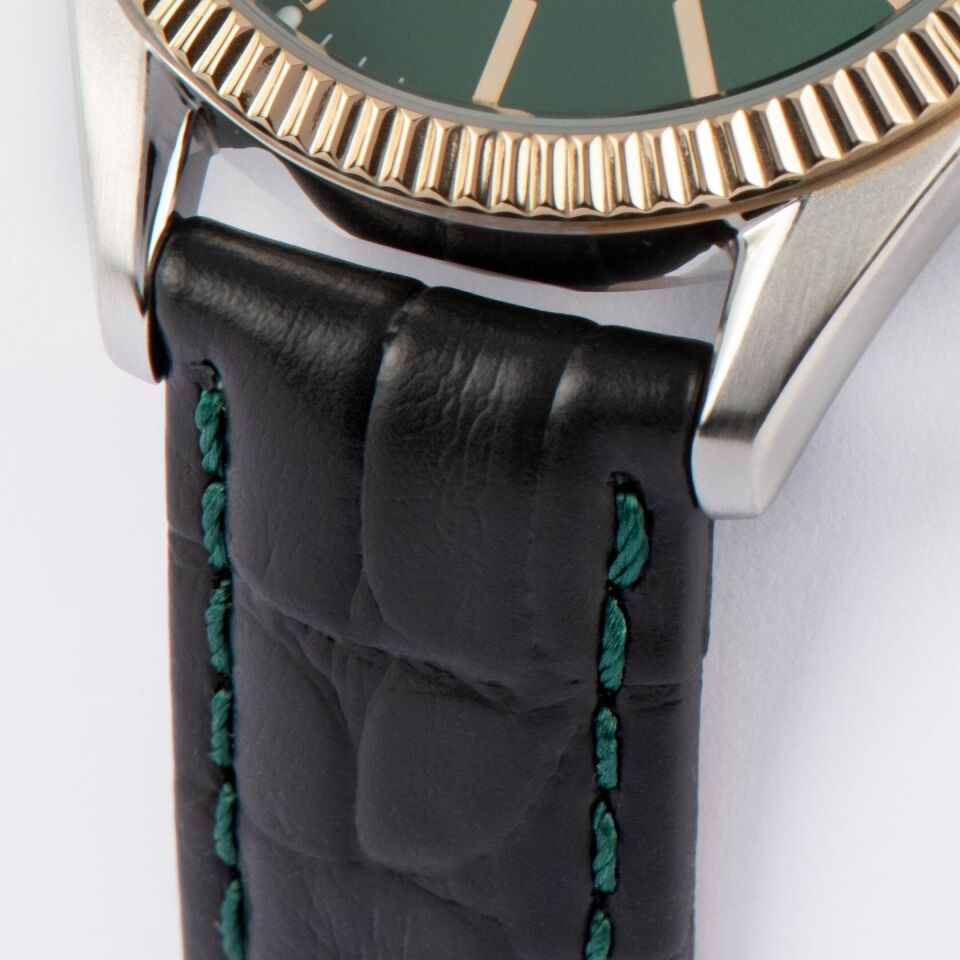 Jacques Lemans JL.50-4W Quartz Deri Siyah Yeşil Kadran 10 ATM 34 mm Kadın Kol Saati