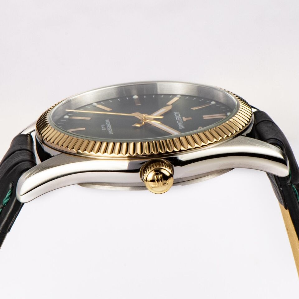 Jacques Lemans JL.50-4W Quartz Deri Siyah Yeşil Kadran 10 ATM 34 mm Kadın Kol Saati