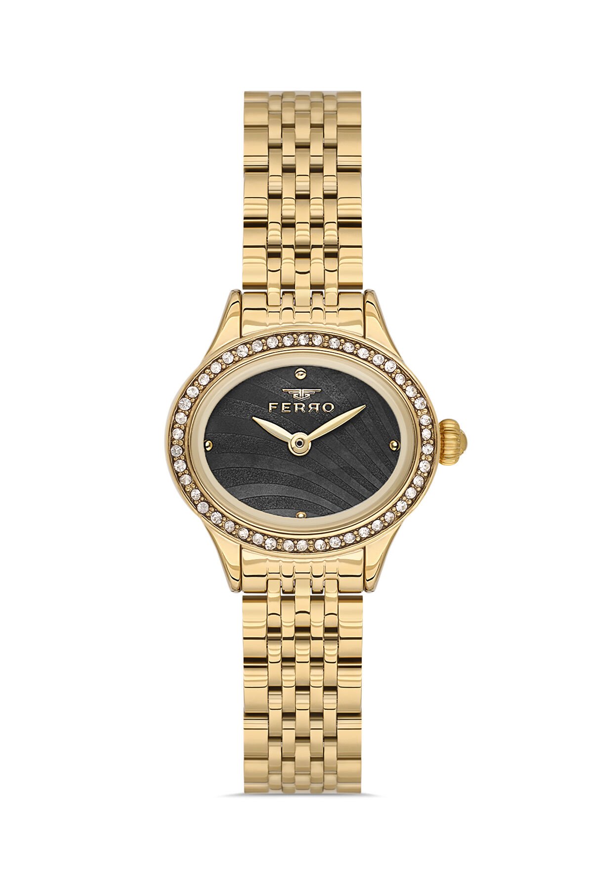 Ferro Sarı Çelik Kordon Kadın Kol Saati FL21753AWT-B2 3ATM Su Geçirmez 2 Yıl Garantili HediyePaket