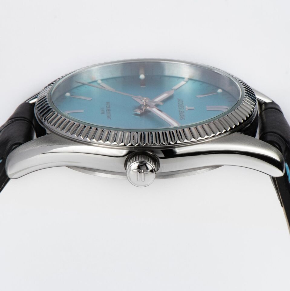 Jacques Lemans JL.50-4S Quartz Deri Siyah Mavi Kadran 10 ATM 34 mm Kadın Kol Saati