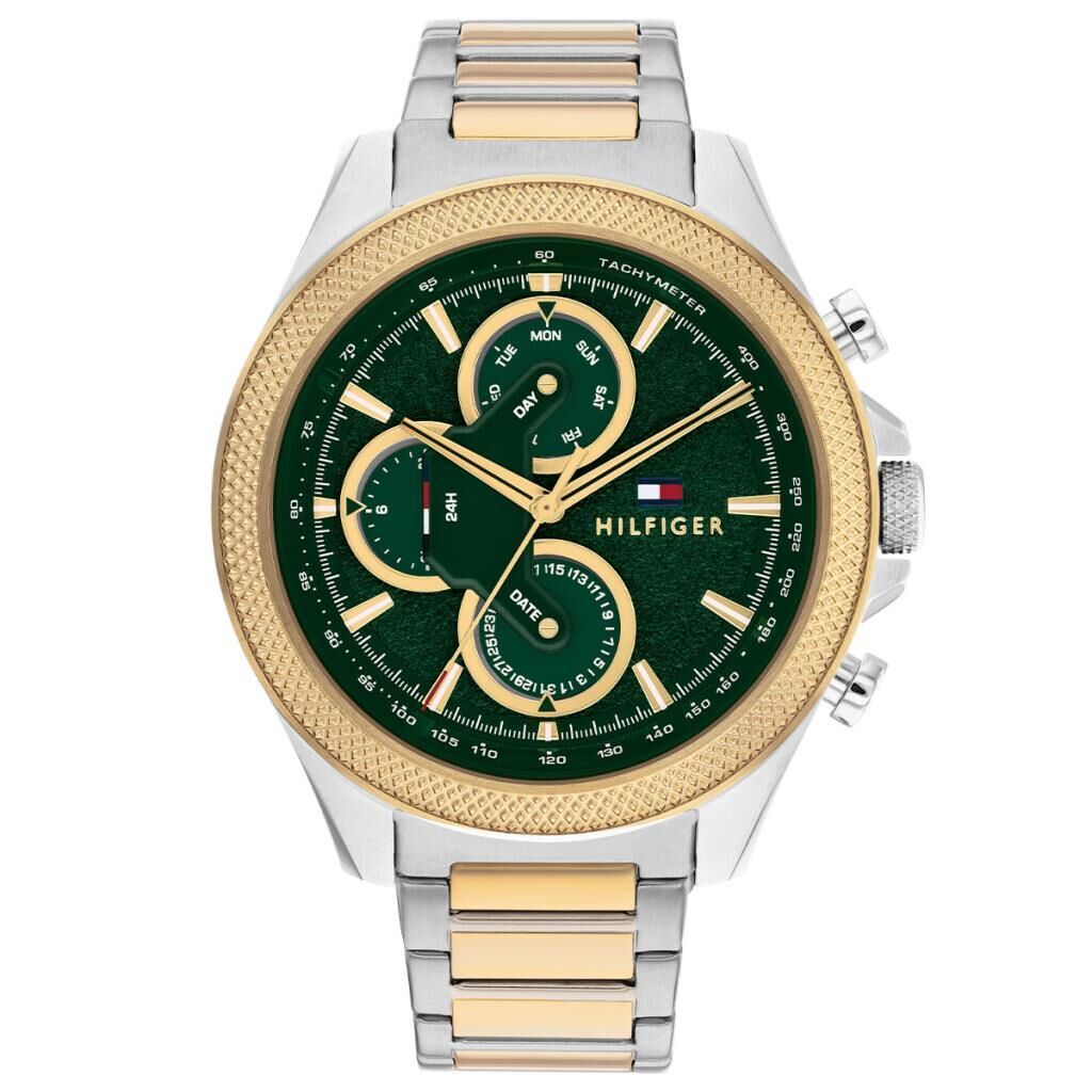 Tommy Hilfiger TH1792079 Quartz Çelik Altın/Gri Yeşil Kadran 46 mm Erkek Kol Saati