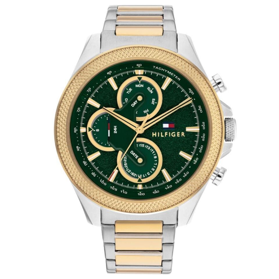 Tommy Hilfiger TH1792079 Quartz Çelik Altın/Gri Yeşil Kadran 46 mm Erkek Kol Saati