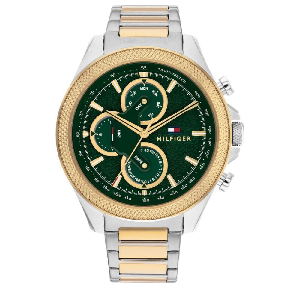 Tommy Hilfiger TH1792079 Quartz Çelik Altın/Gri Yeşil Kadran 46 mm Erkek Kol Saati