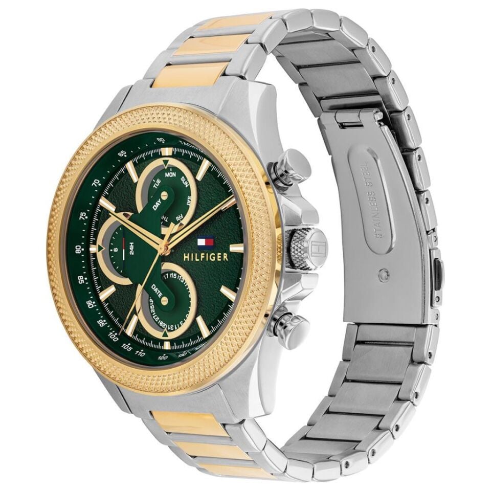 Tommy Hilfiger TH1792079 Quartz Çelik Altın/Gri Yeşil Kadran 46 mm Erkek Kol Saati