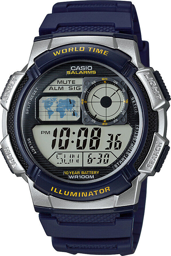 Casio AE-1000W-2AVDF Quartz Silikon Lacivert 10 ATM 44 mm Erkek Kol Saati