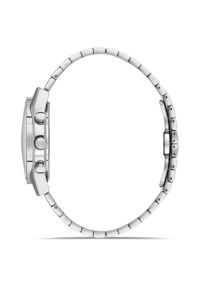 Ferro Gümüş Çelik Kordon Erkek Kol Saati FM43011A-A15 Tüm Fonksiyonlar Aktif 3 ATM Su Geçirmez